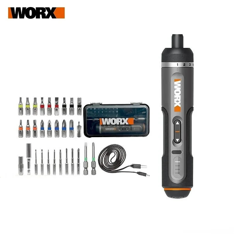 WORX  WX242 4V Electrical Screwdriver Set Smart Cordless Electric Screwdrivers USB Rechargeable 30 Bit Set Mini Drill Power Tool